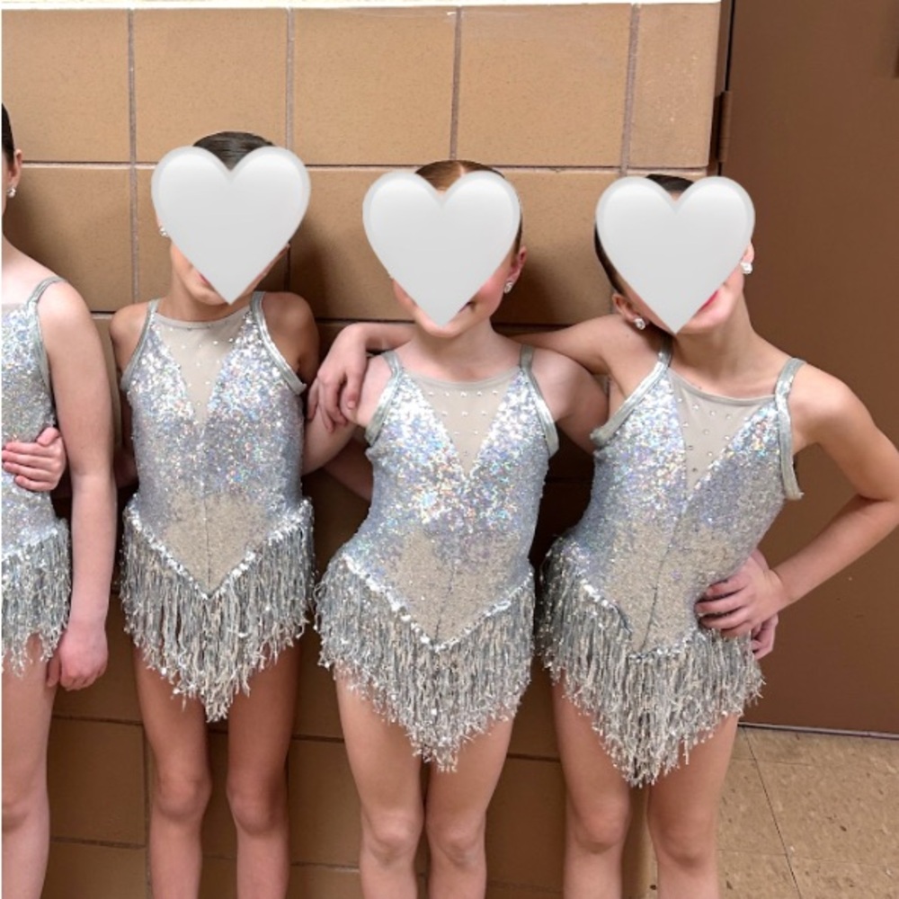 Sparkling Silver Fringe Kids Costume